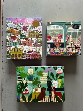 Set of 3 Galison 1000-Piece Jigsaw Puzzles